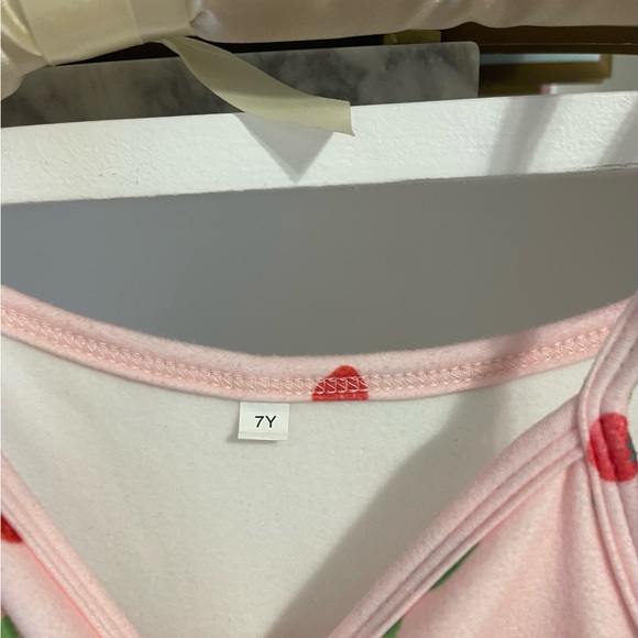 Jane + Jo Girls Strawberry Print Pink Dress size 7Y EUC - Picture 5 of 5